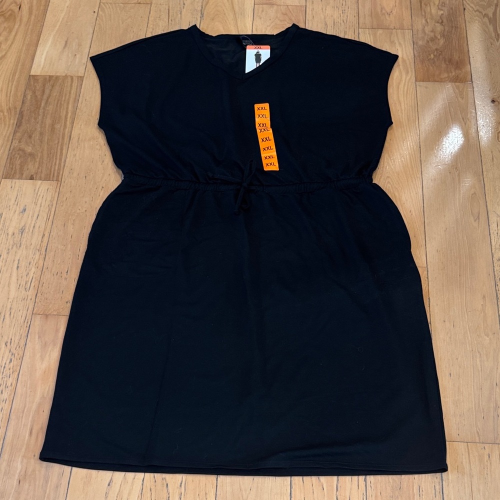 32 Degrees Black Tie Waist Dress Plus XXL